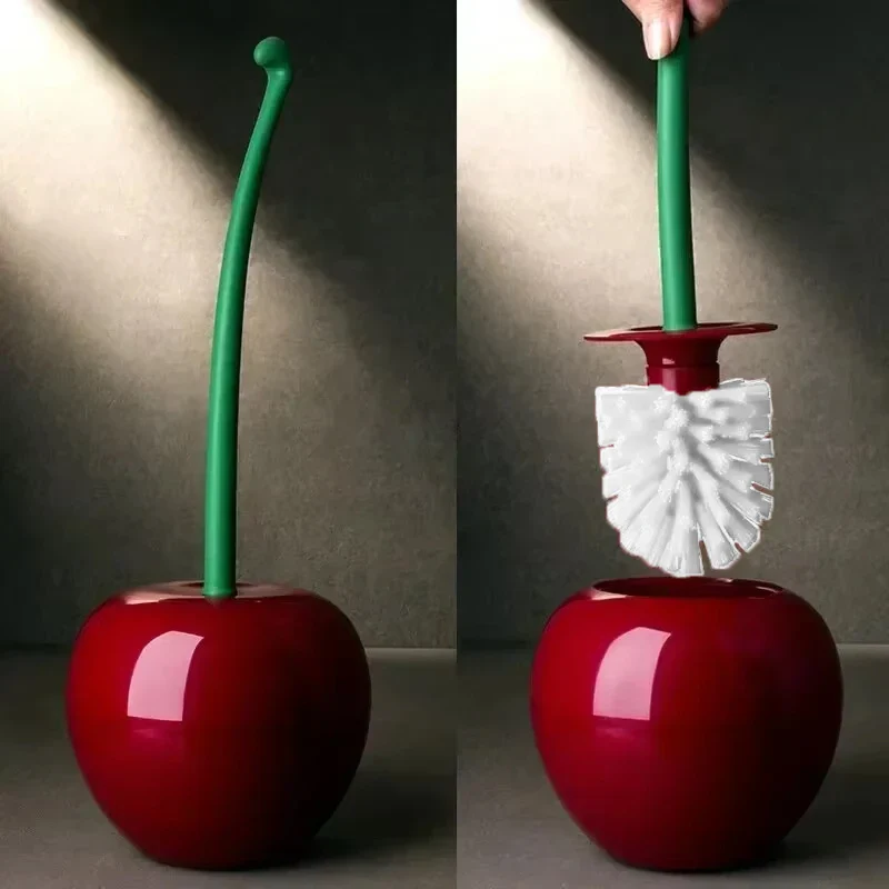 Kreatives Kirsch-Toilettenbürstenset – Rotes WC-Bürstenset mit Halter für Badezimmerdekor - Image 7